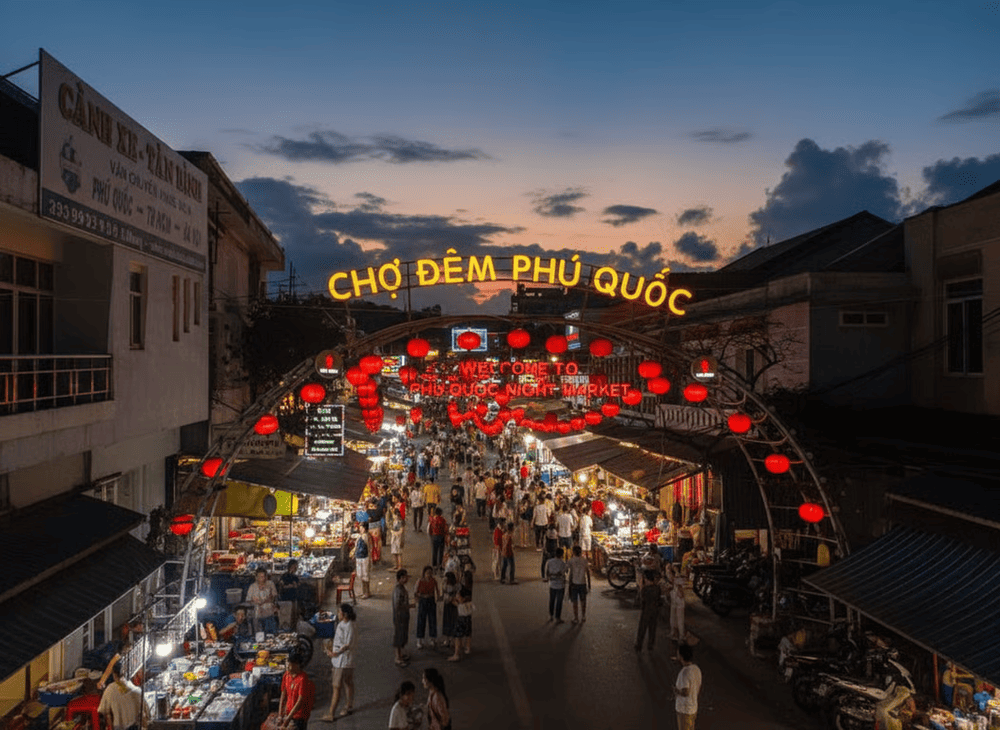 The Phu Quoc Night Market offers an immersive cultural experience through its vibrant ambiance and local specialties